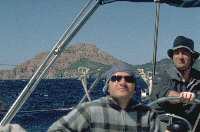 Reto und Paul bei Girolata an der Westküste Korsikas