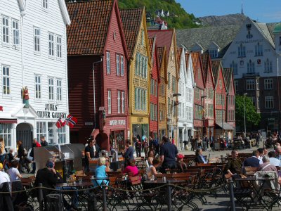 Die berühmten Häuser Bryggen, eines der UNESCO Weltkulturerben