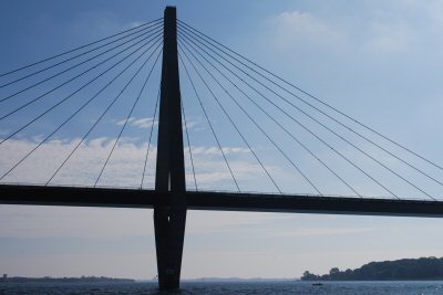 Die Autobahnbrücke über den Grønsund.